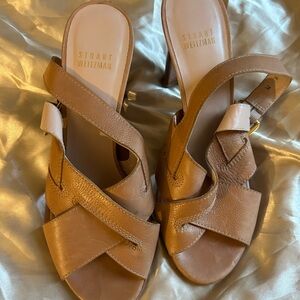 Stuart Weitzman Beige Leather Heeled Sandals